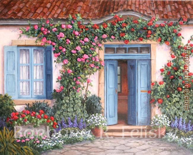 Rose Around The Door painting - Barbara Felisky Rose Around The Door art painting
